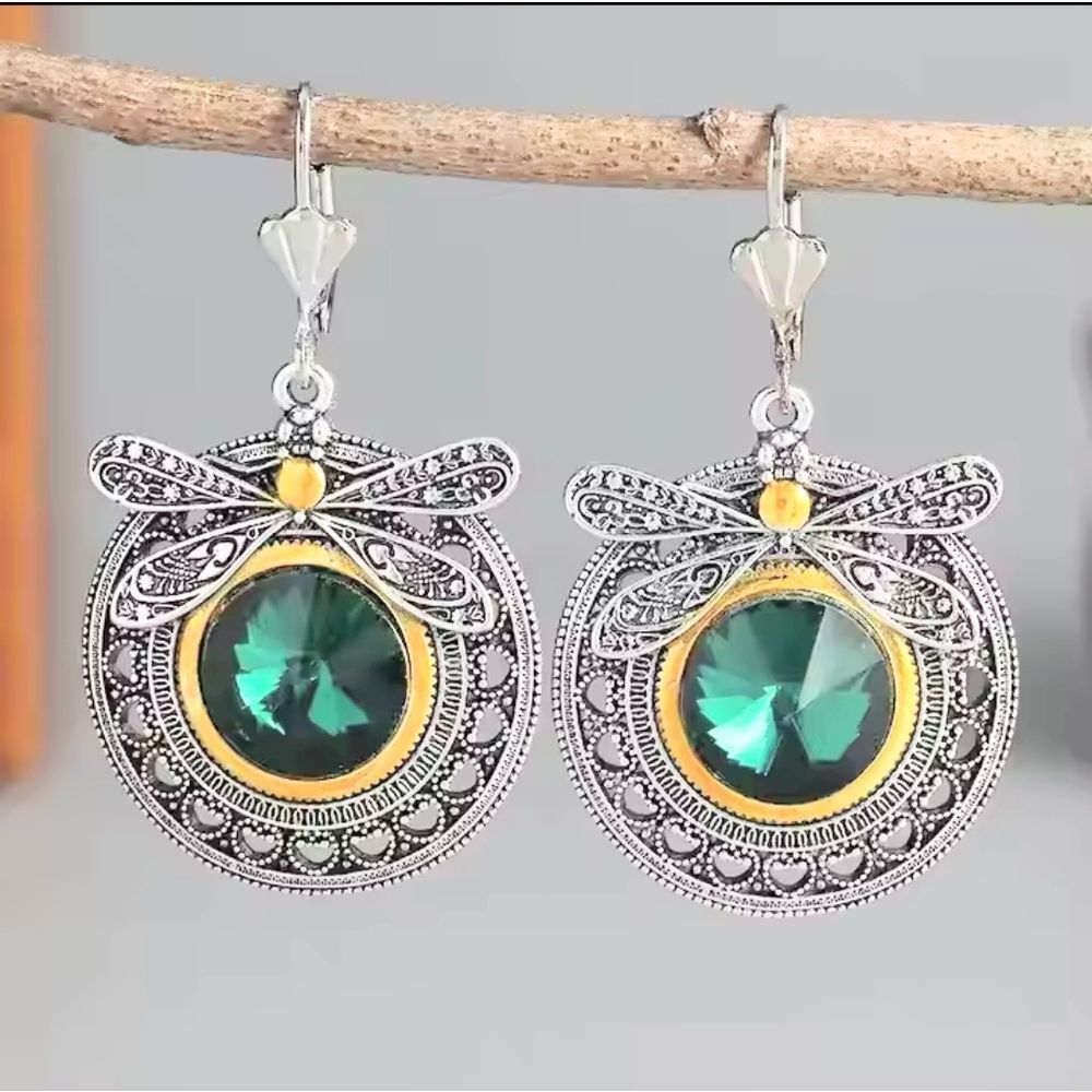 Earrings Dragonfly Women's Ethnic Retro New Dangle F4